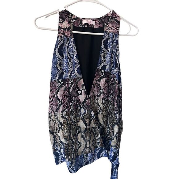 Parker Snake Print Kenna Sleeveless Wrap Front Top Multicolor Size Small - Picture 4 of 16
